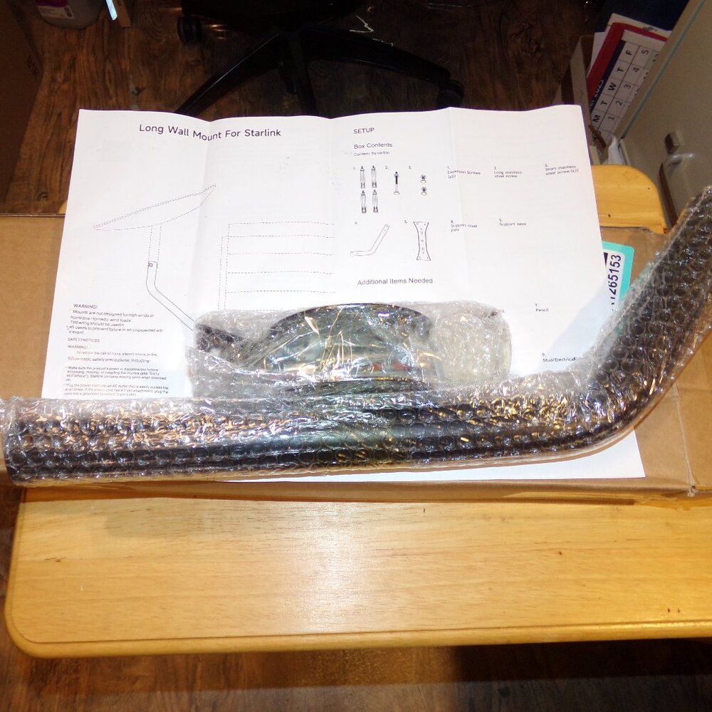 New IVOODI Starlink , Long Wall Heavy-Duty Metal, Black, Mount